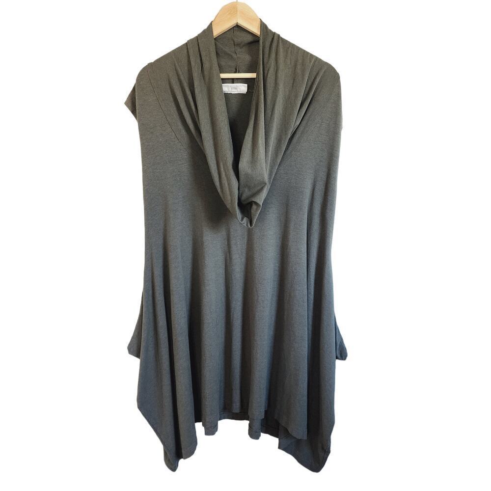 Bryn Walker Womens Tunic Medium Green Knit Draped Cowl Neck Oversized Minimalist